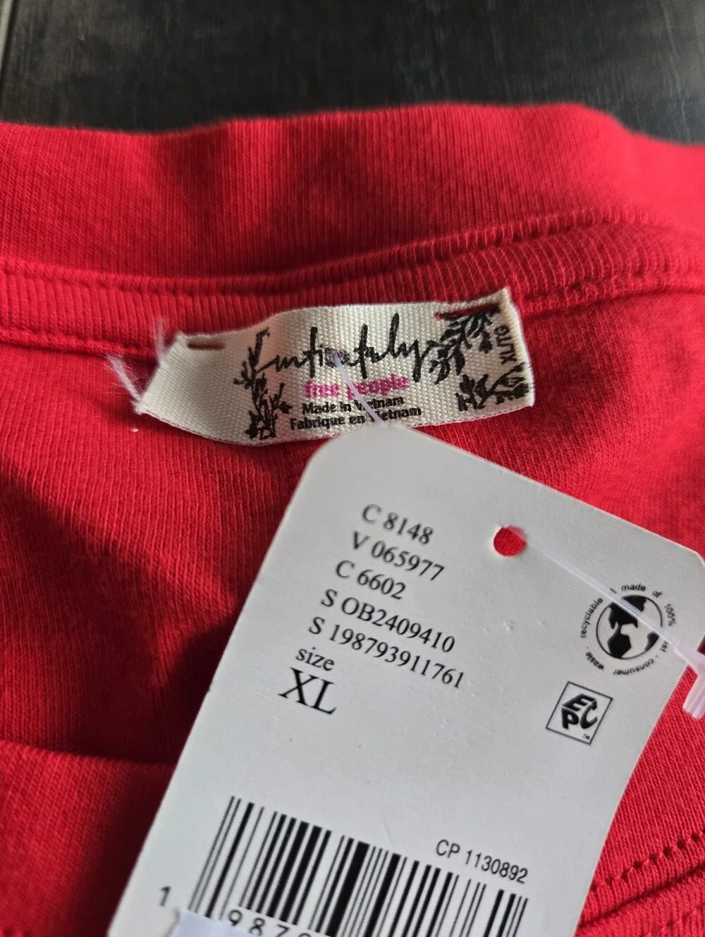 Free People Intimately NWT Red Just Friends Crop Top